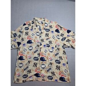 Vintage CSA New York Yankees Baseball Shirt Men's XL Multicolor Allover Print